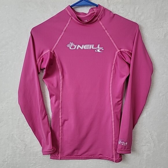 O'NEILL Surf Girls Long Sleeve Compression Shirt Stretch UPF 50+ Pink Size S - Picture 1 of 15